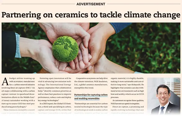 May 28, 2024 NGK: Partnering on ceramics to tackle climate change (The Financial Times)