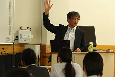 Visiting a class at a nearby high school