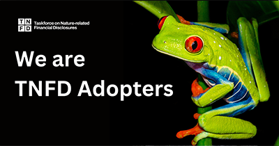 Taskforce on Nature-related Financial Disclosures TNFD Adopter logo.
