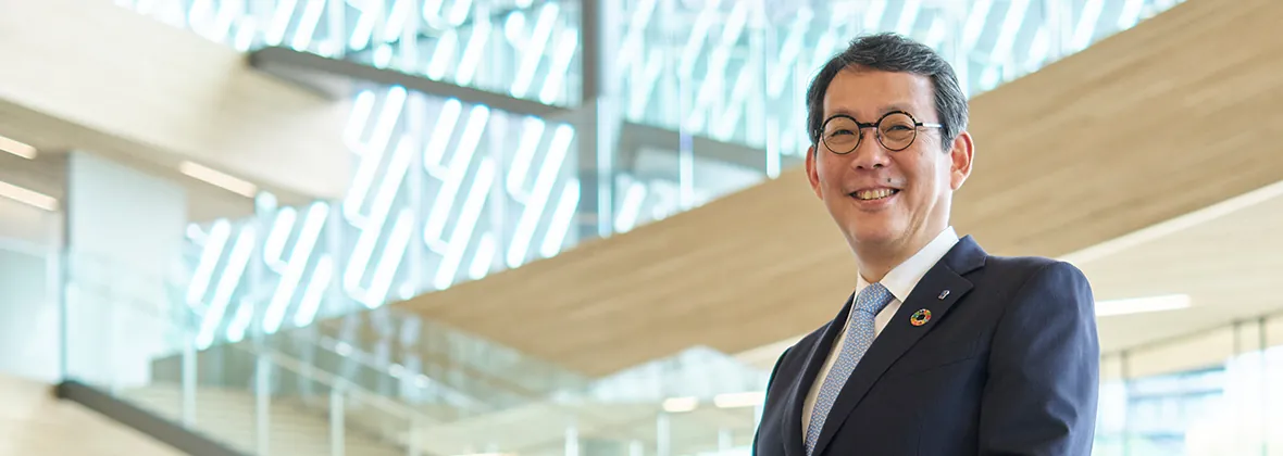 A photograph of Shigeru Kobayashi, President of NGK Insulators, Ltd.