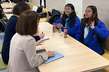 This photo shows the interview with full-time and temporary employees with foreign citizenship that we conducted in FY2024 as part of our engagement with stakeholders.